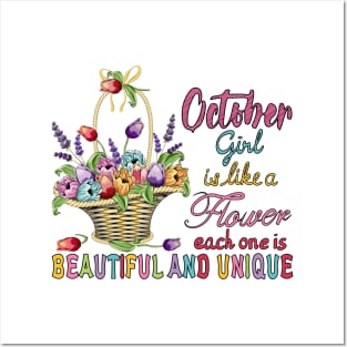 October Girl - Flower Basket Posters and Art